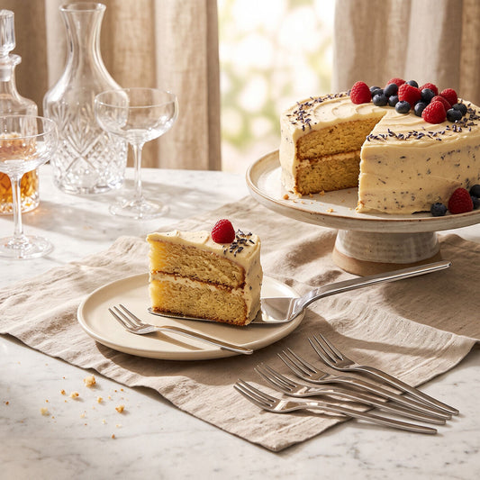 Curve Stainless Steel Cake Server and Forks Set | Cake Serving Set