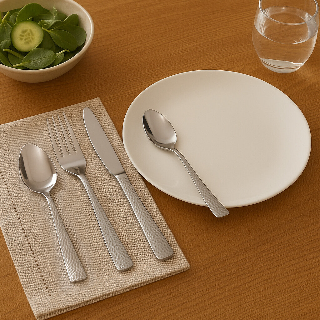Hammered 24Pc Cutlery Set