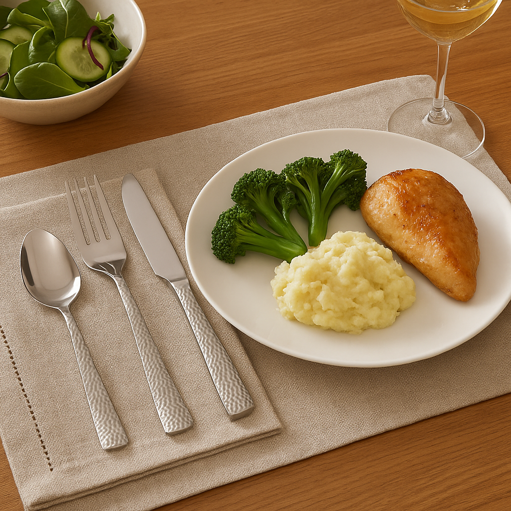 Hammered 24Pc Cutlery Set