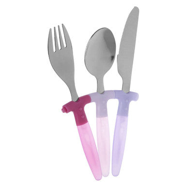 Childrens 3Pc Pink Cutlery Set