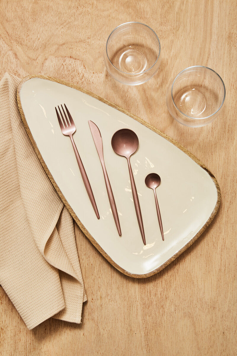 16 Piece Matte Pink Finish Cutlery Set | Avie