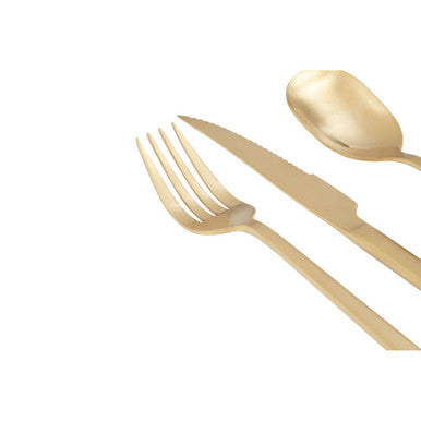 Avie 16 Piece Gold Finish Cutlery Set