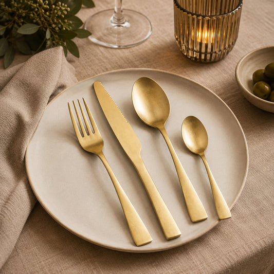 16 Piece Antique Gold Cutlery Set | Avie