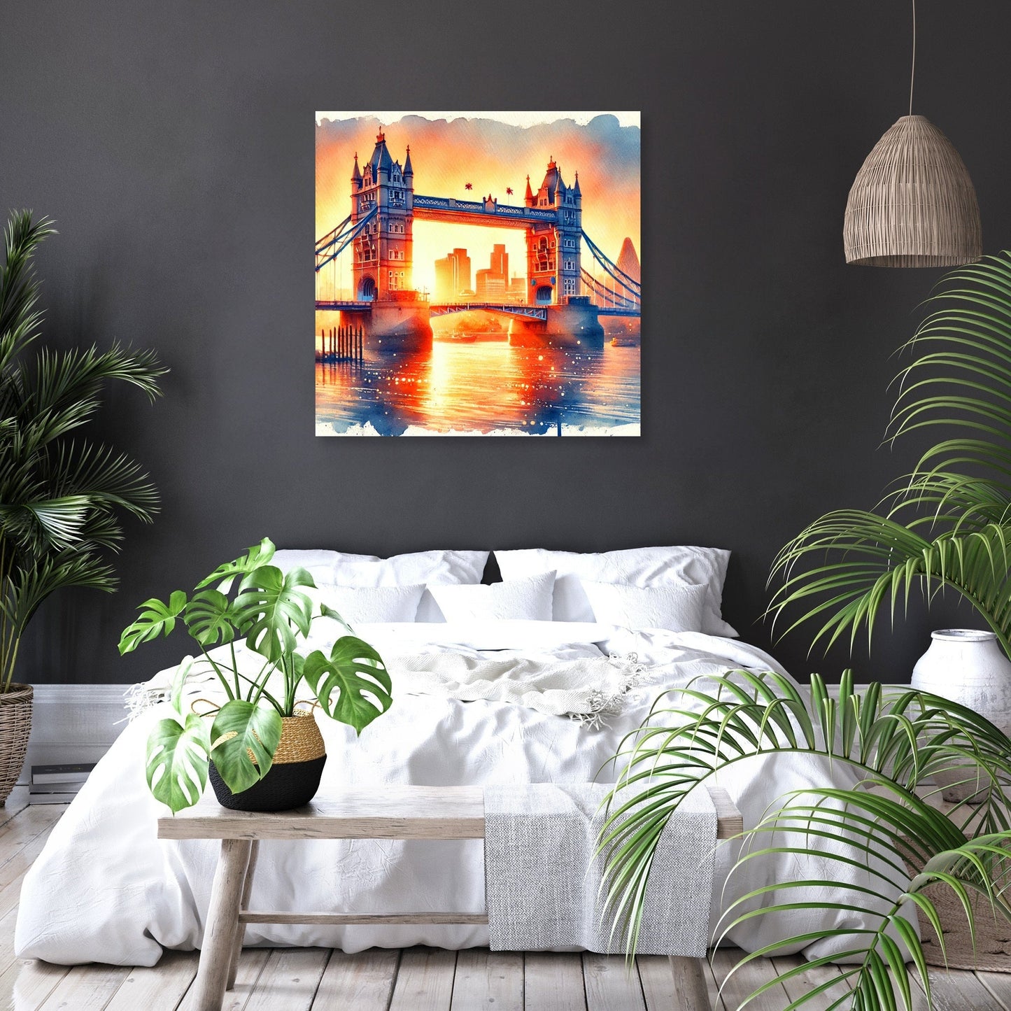 Sunset Over Tower Bridge Canvas