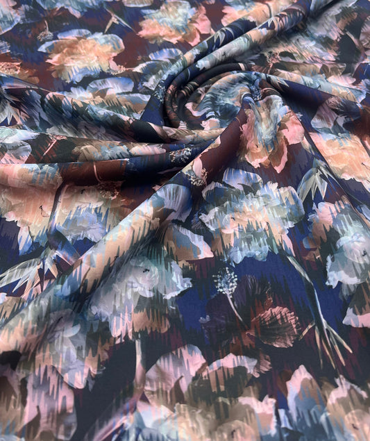 Purple Mix Floral Lightweight Fabric 110GSM Non Stretch