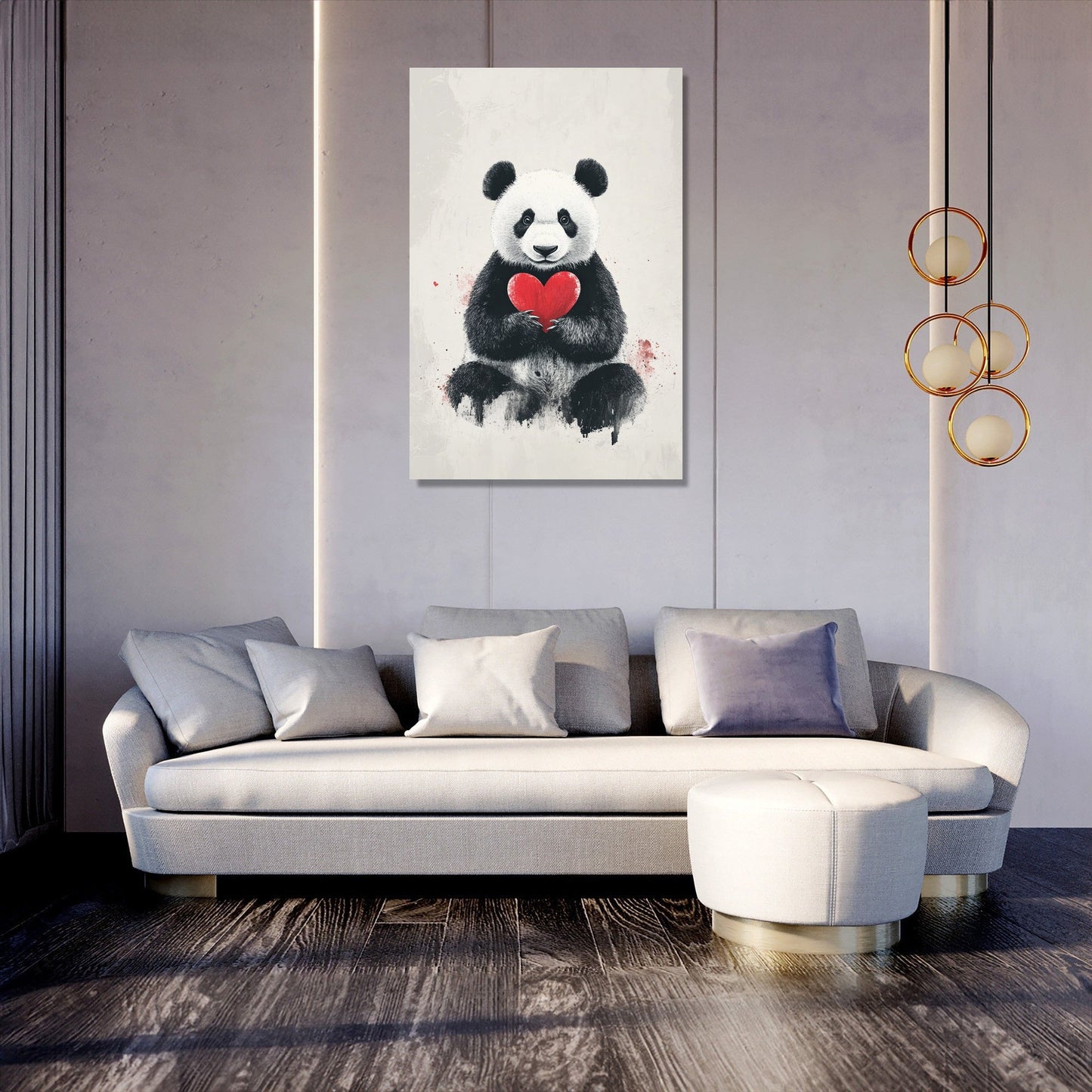 Panda Heart Canvas
