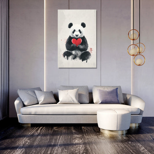 Panda Heart Canvas