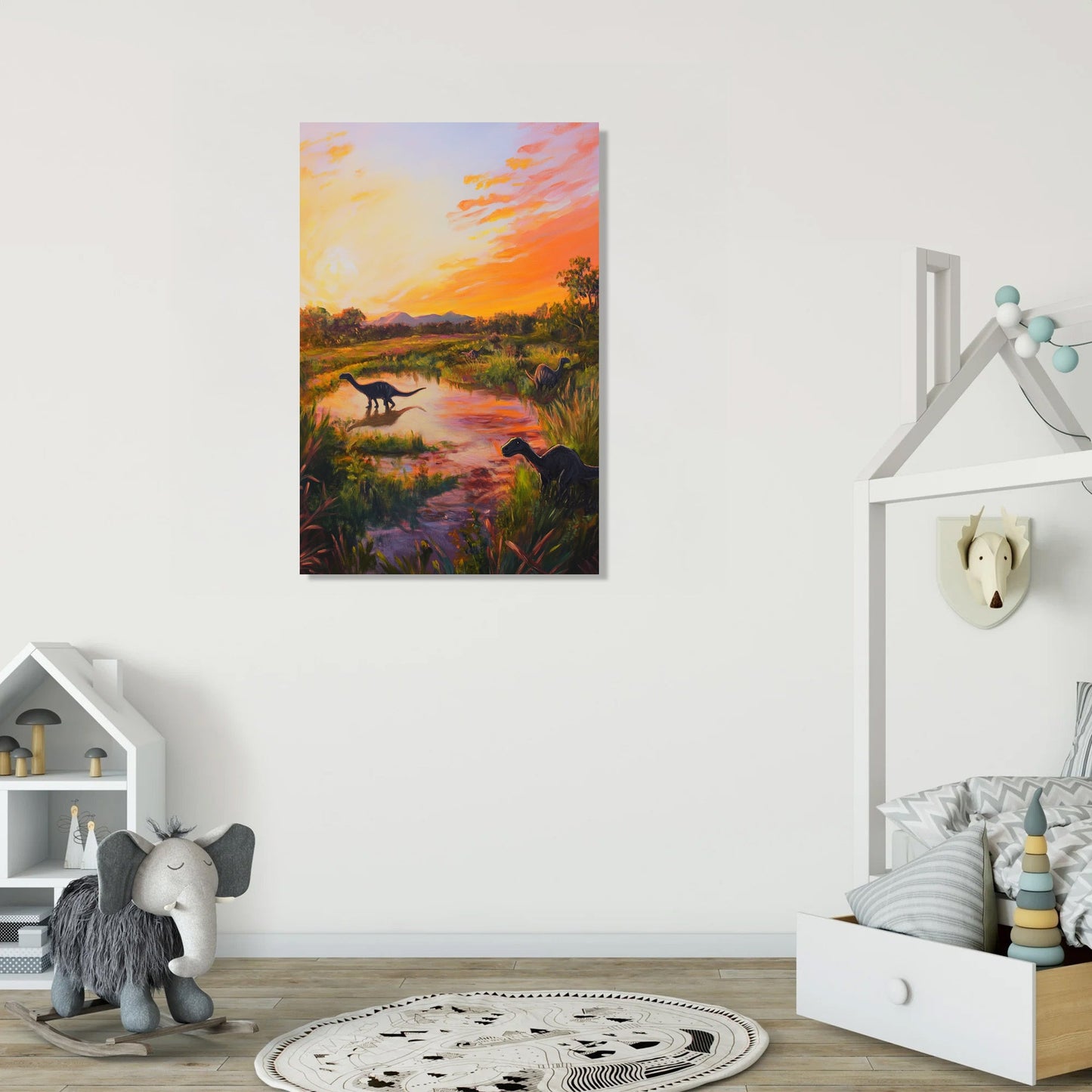 Dinosaur Dusk Canvas