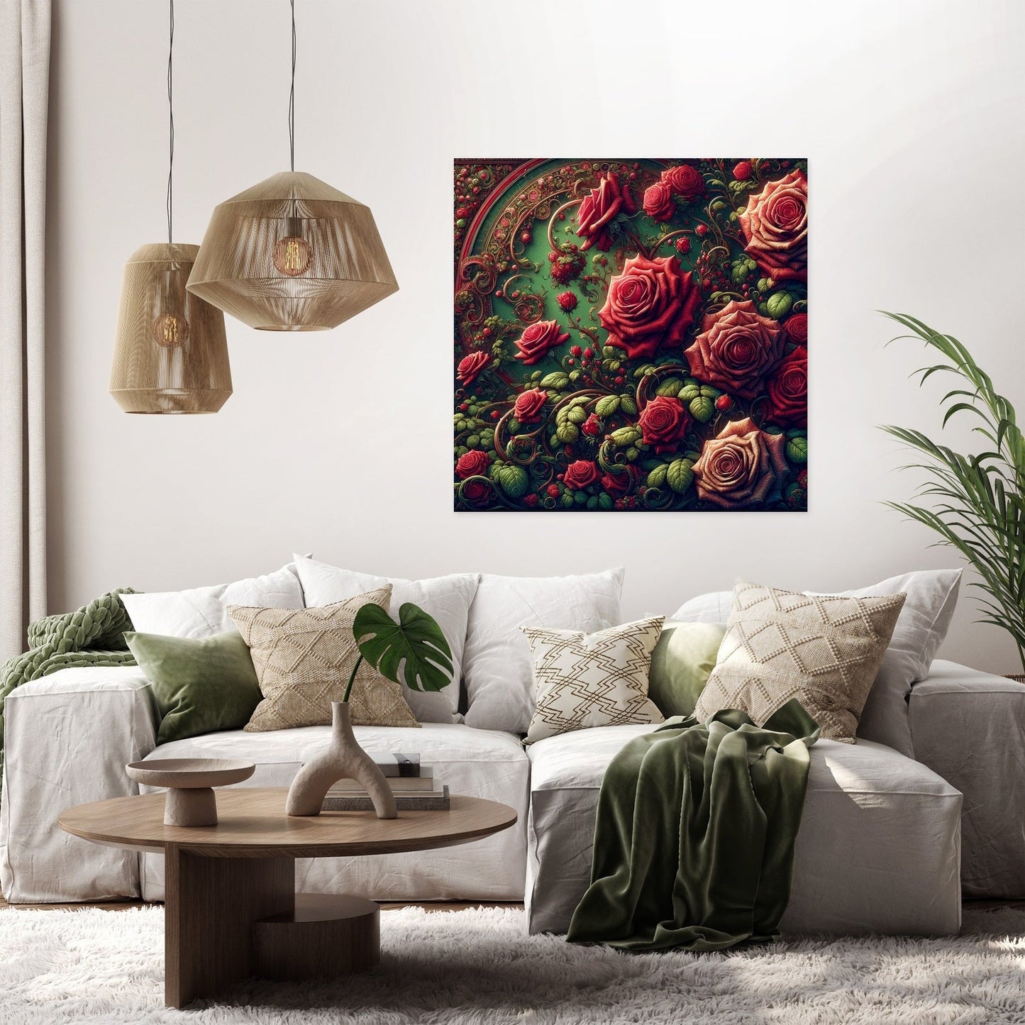 Victorian Rose Embrace Canvas