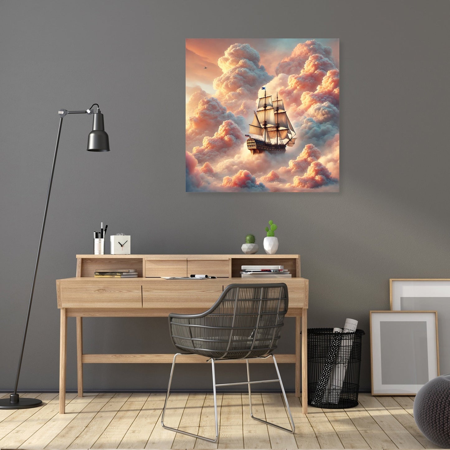 Pastel Dream Ship Canvas