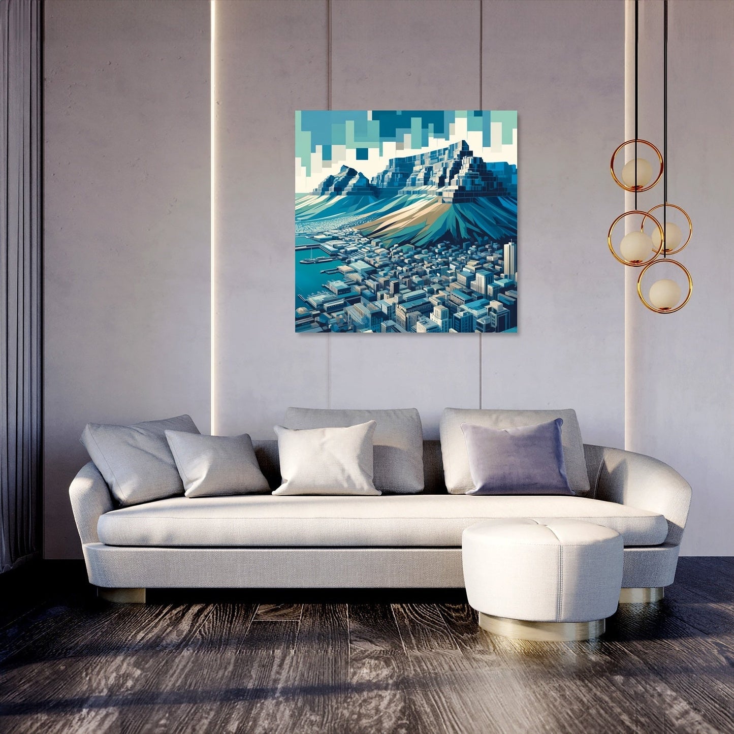 Table Mountain Cubist Canvas