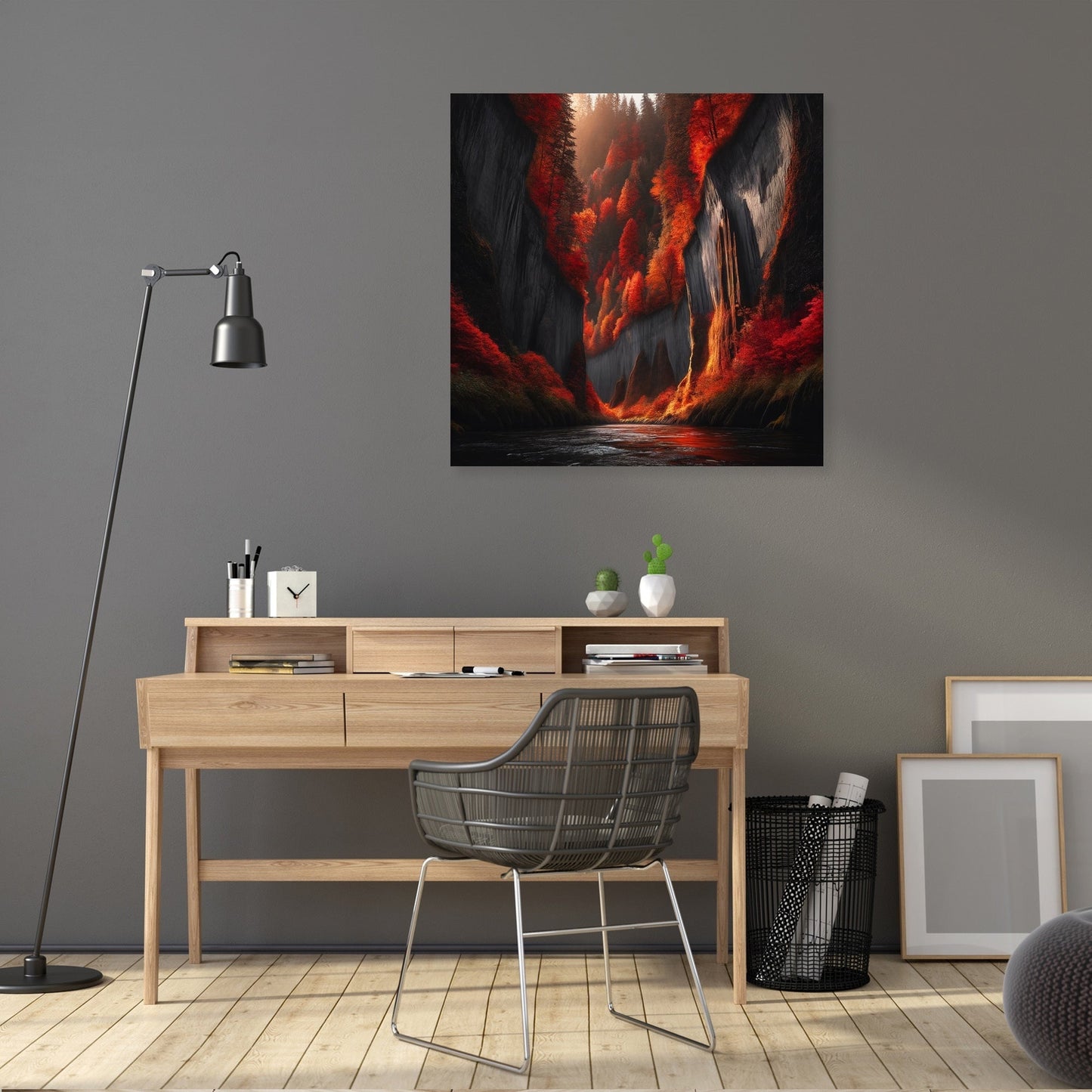 Autumn Canyon River Canvas