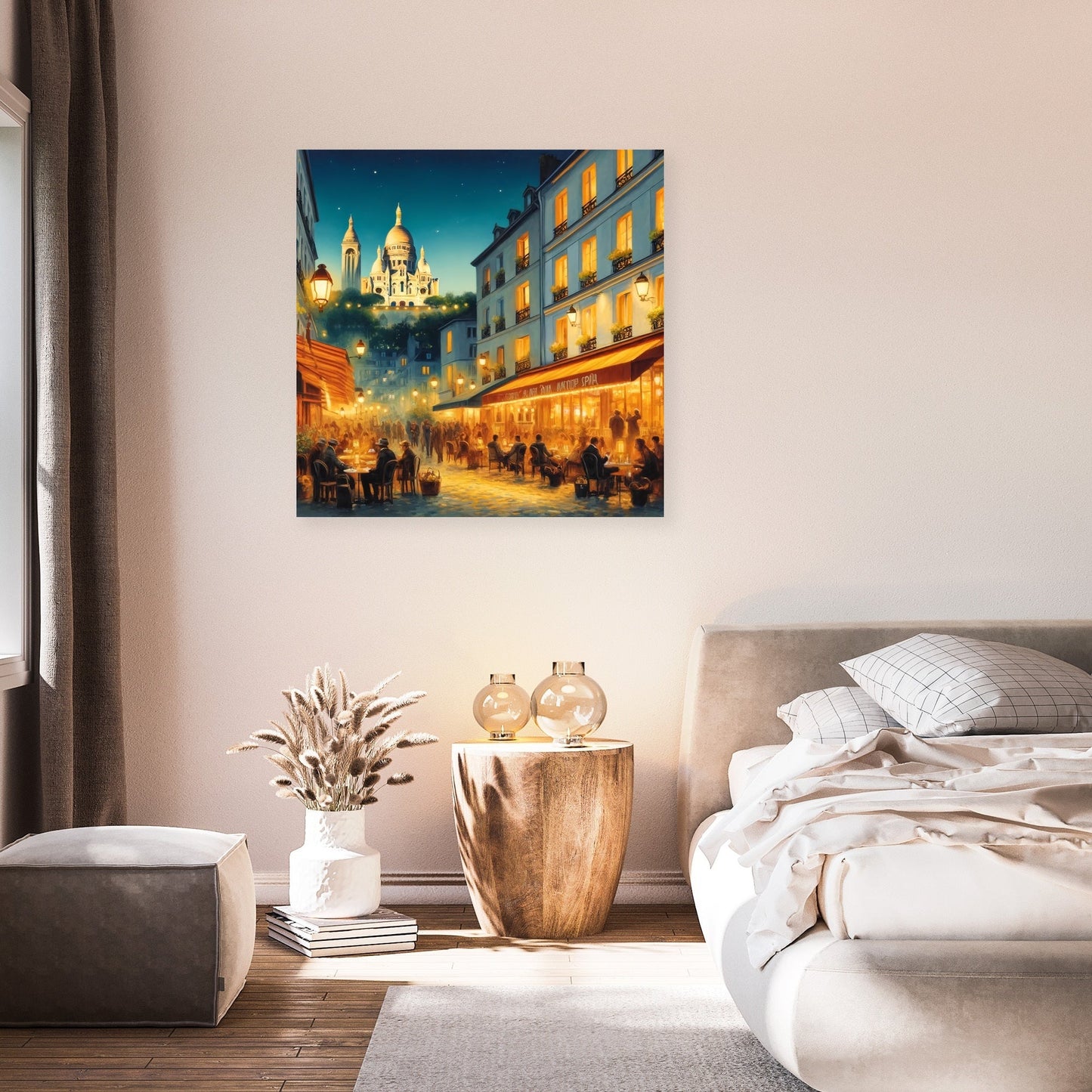 Twilight Over Paris Montmartre Canvas