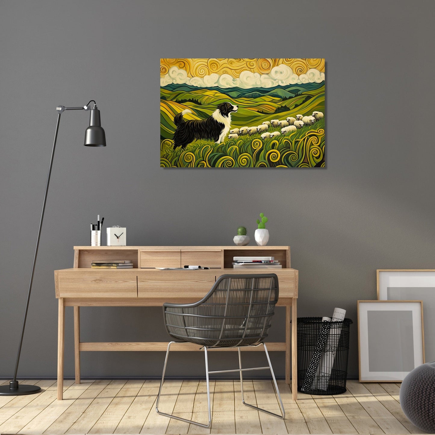 Energetic Border Collie Canvas