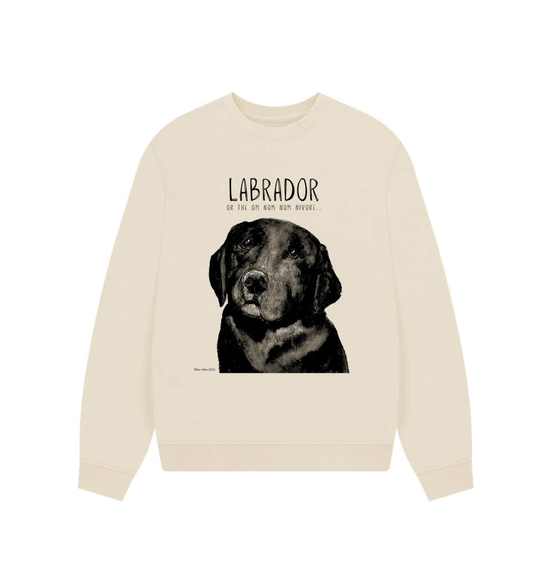 Will Sit for Snacks: The Black Labrador Oversized Sweatshirt