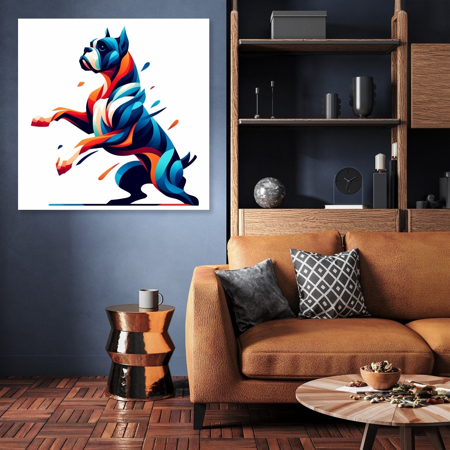 Playful Shadows Boxer at Play Canvas