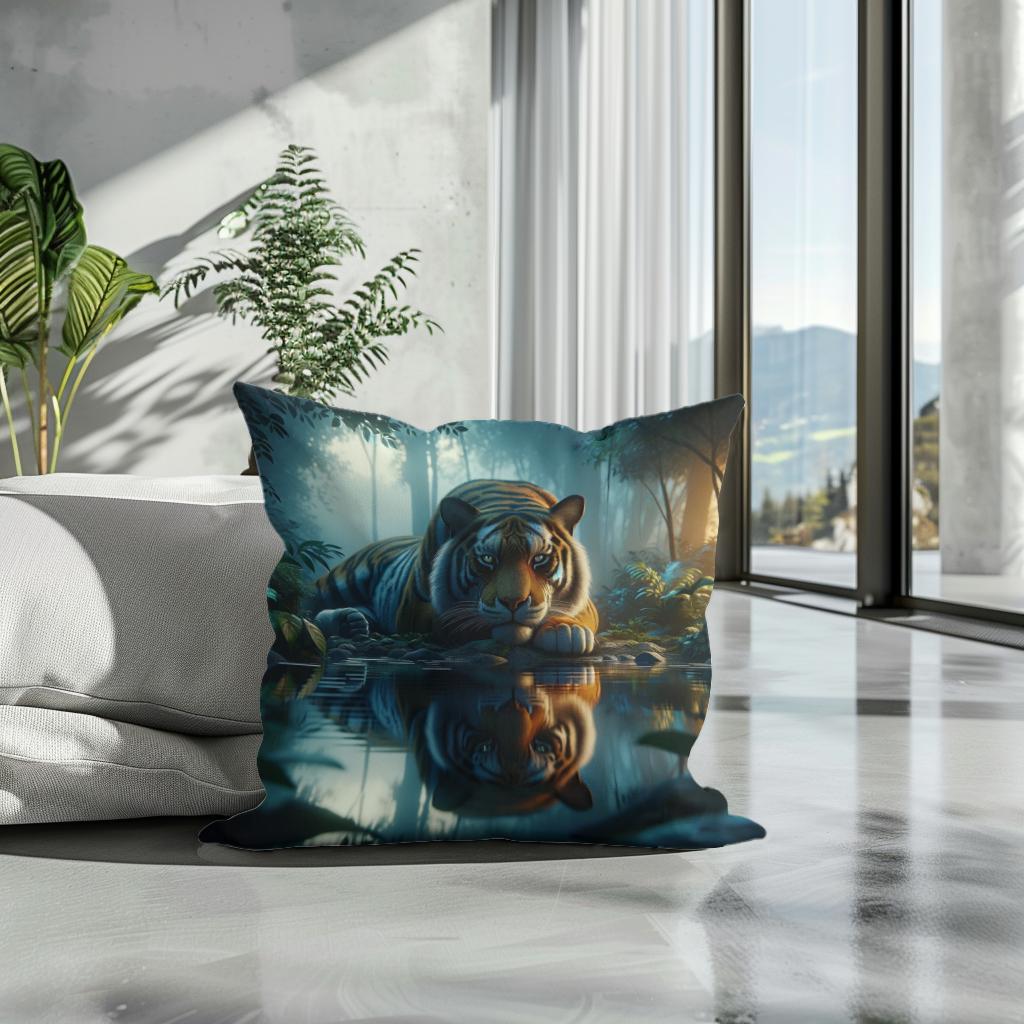 Twilight Tiger Cotton Cushion