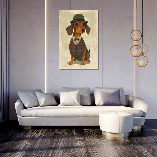 Dachshund's Dapper Canvas