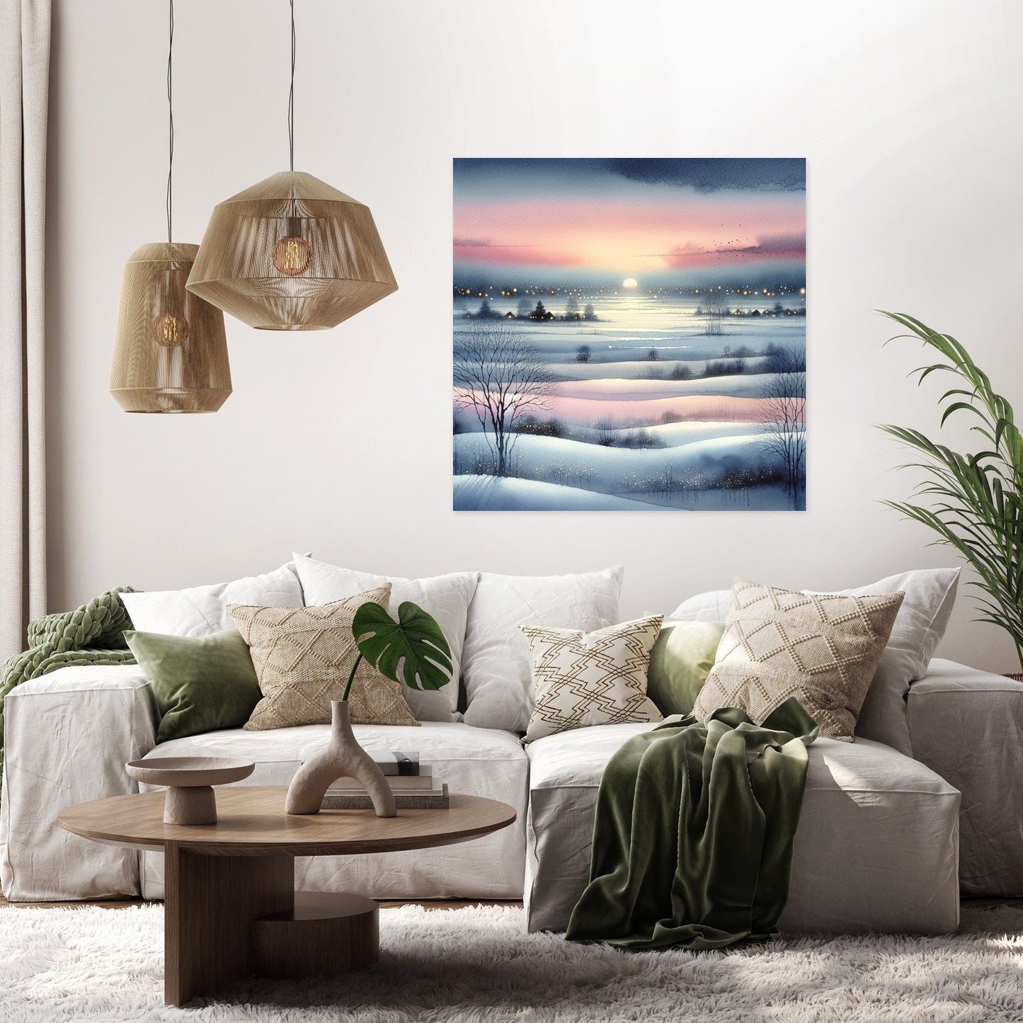 Winter Sunset Serenity Canvas