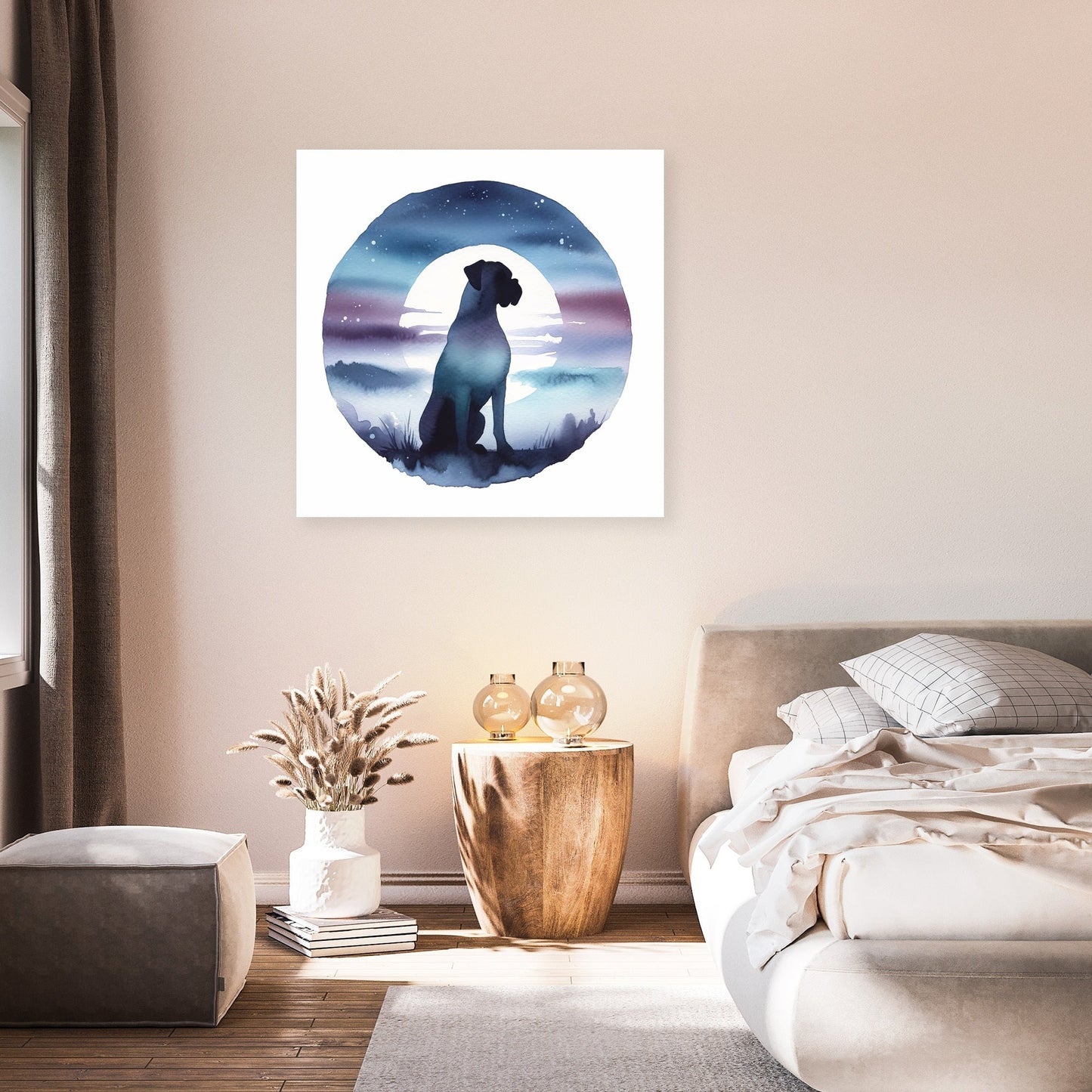 Twilight Vigil Boxer Silhouette Canvas