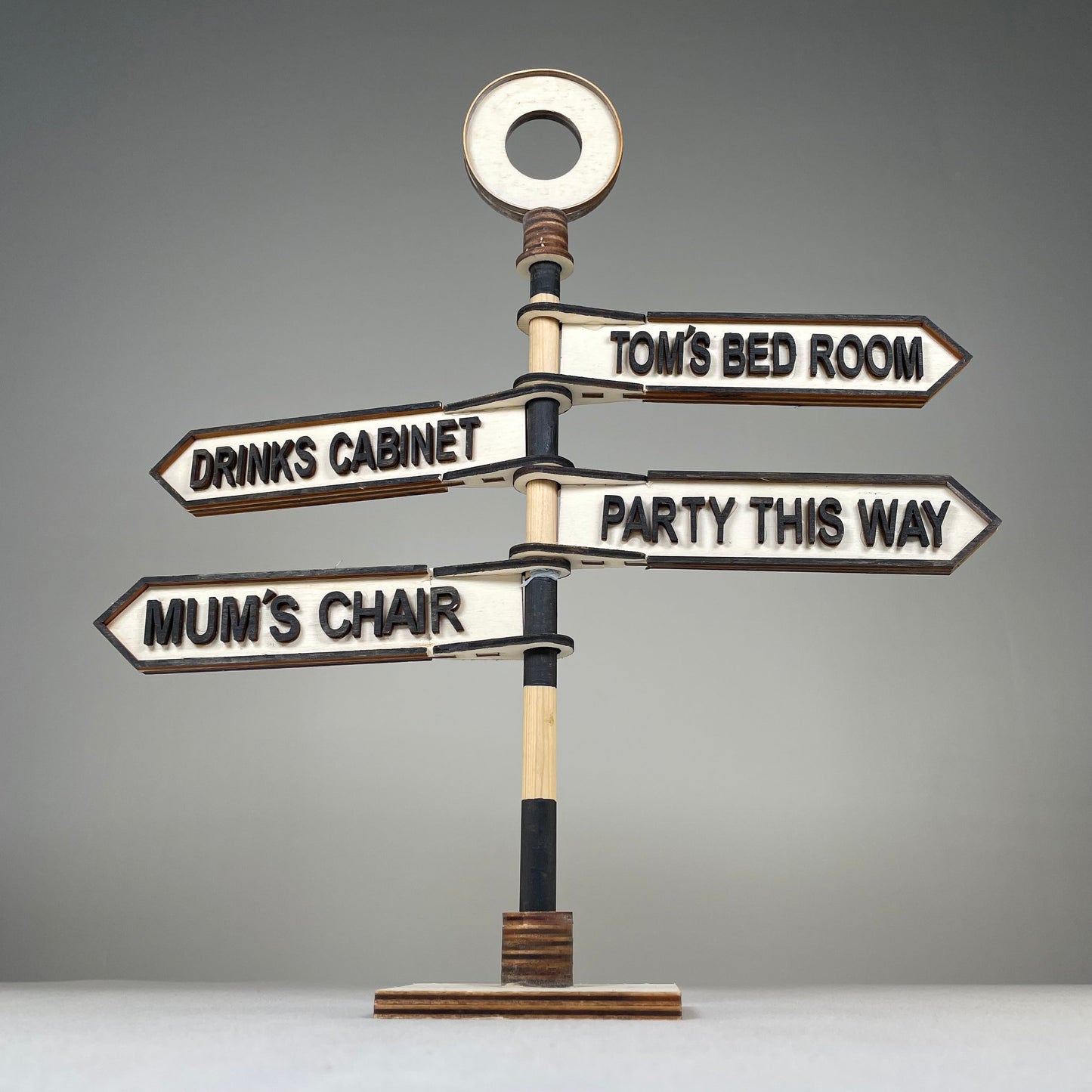 Traditional Direction Sign - Handmade Ornament by Curious Rabbit ®