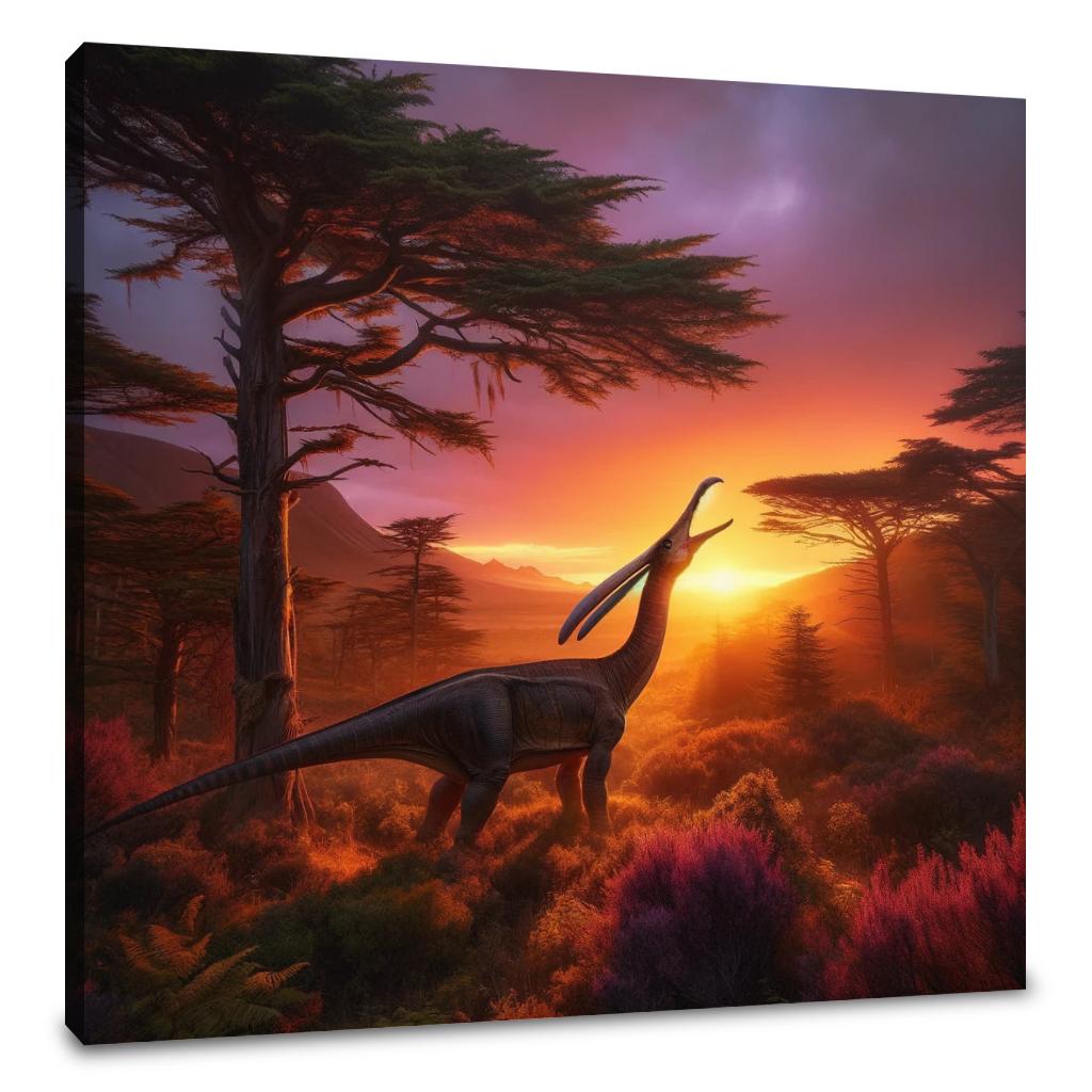 Sunset Serenade Parasaurolophus Canvas