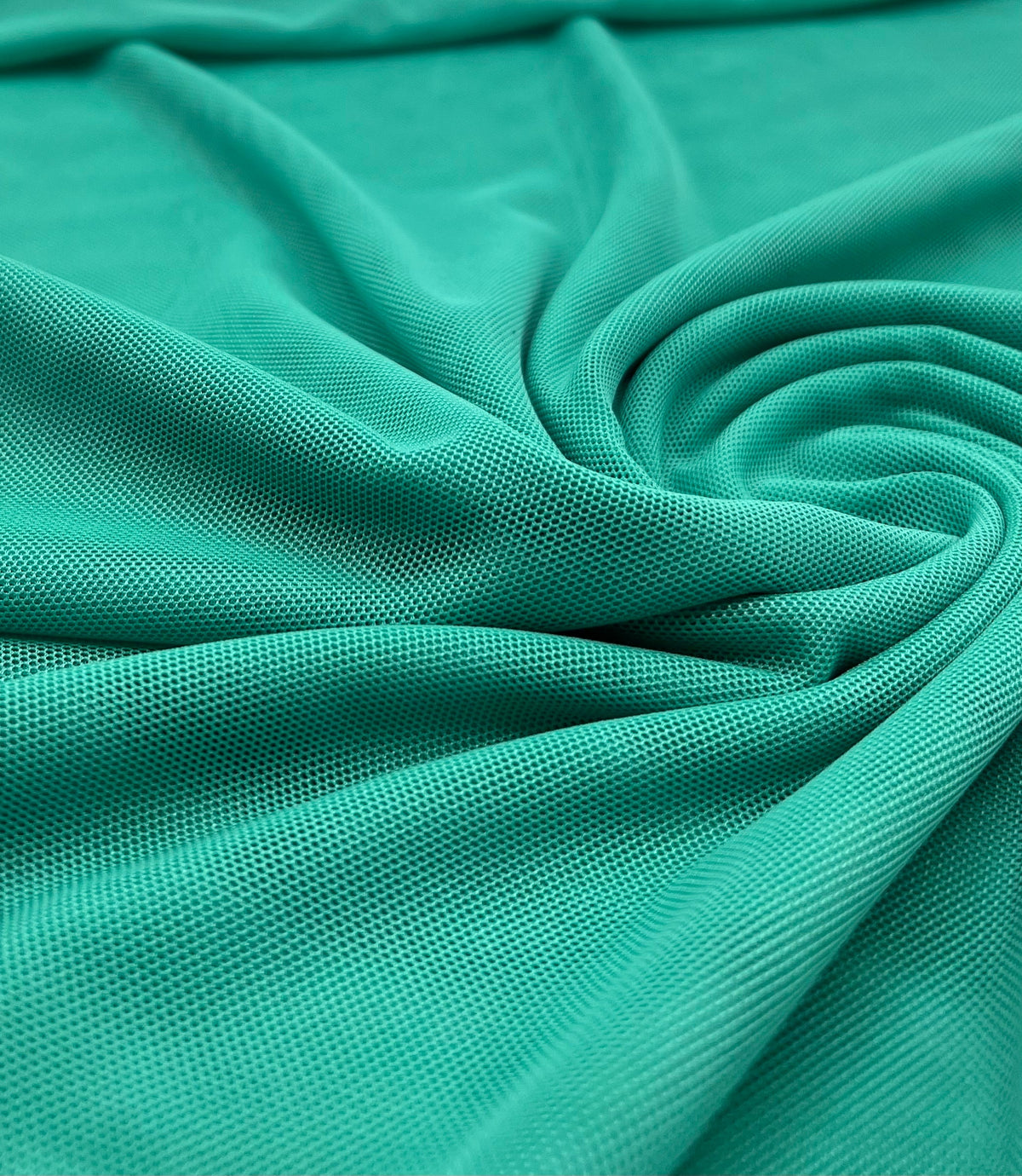 Plain Jade Green Mesh Fabric Stretch