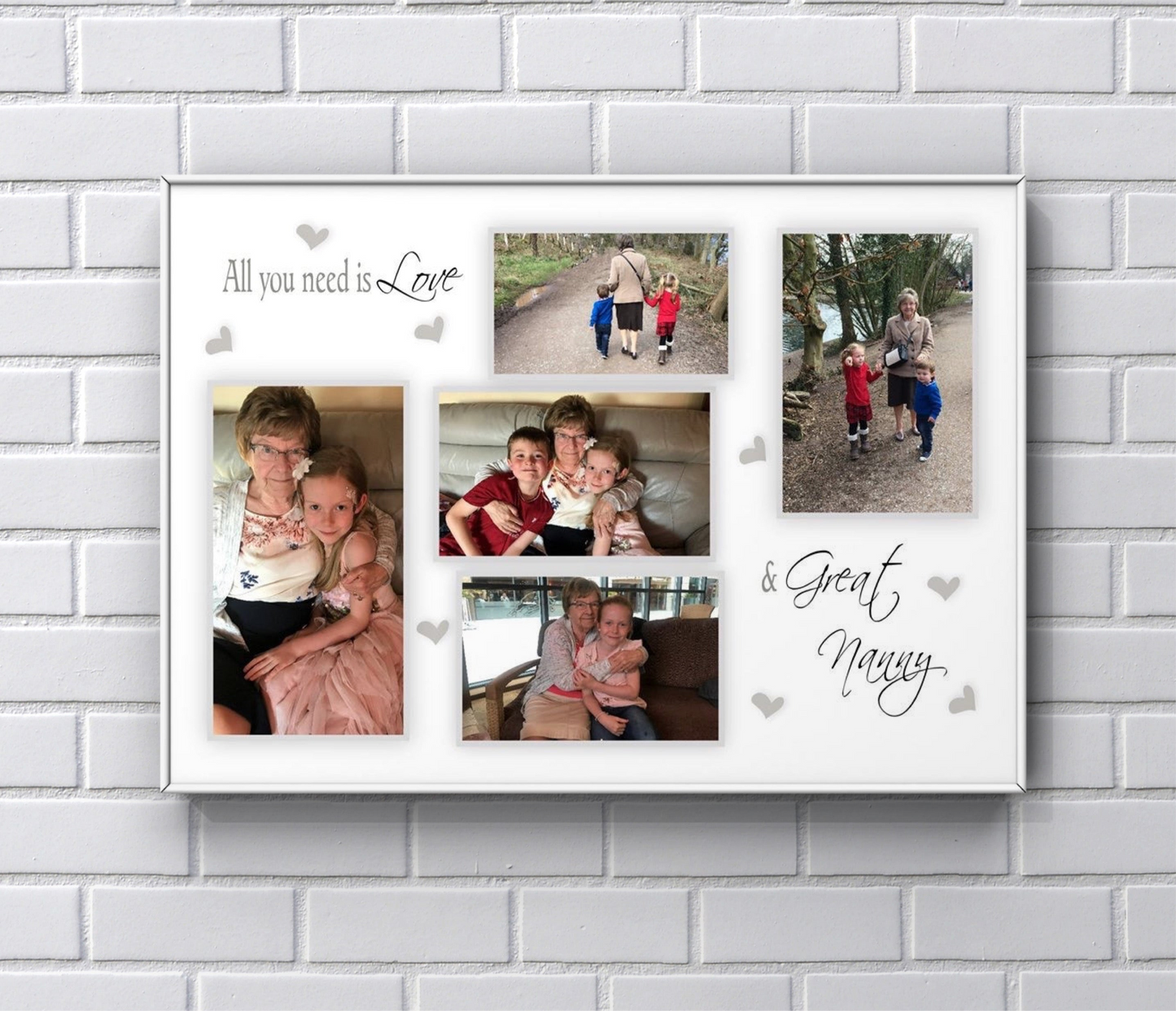 Personalised photo print 'All you need is love and Great Nanny’