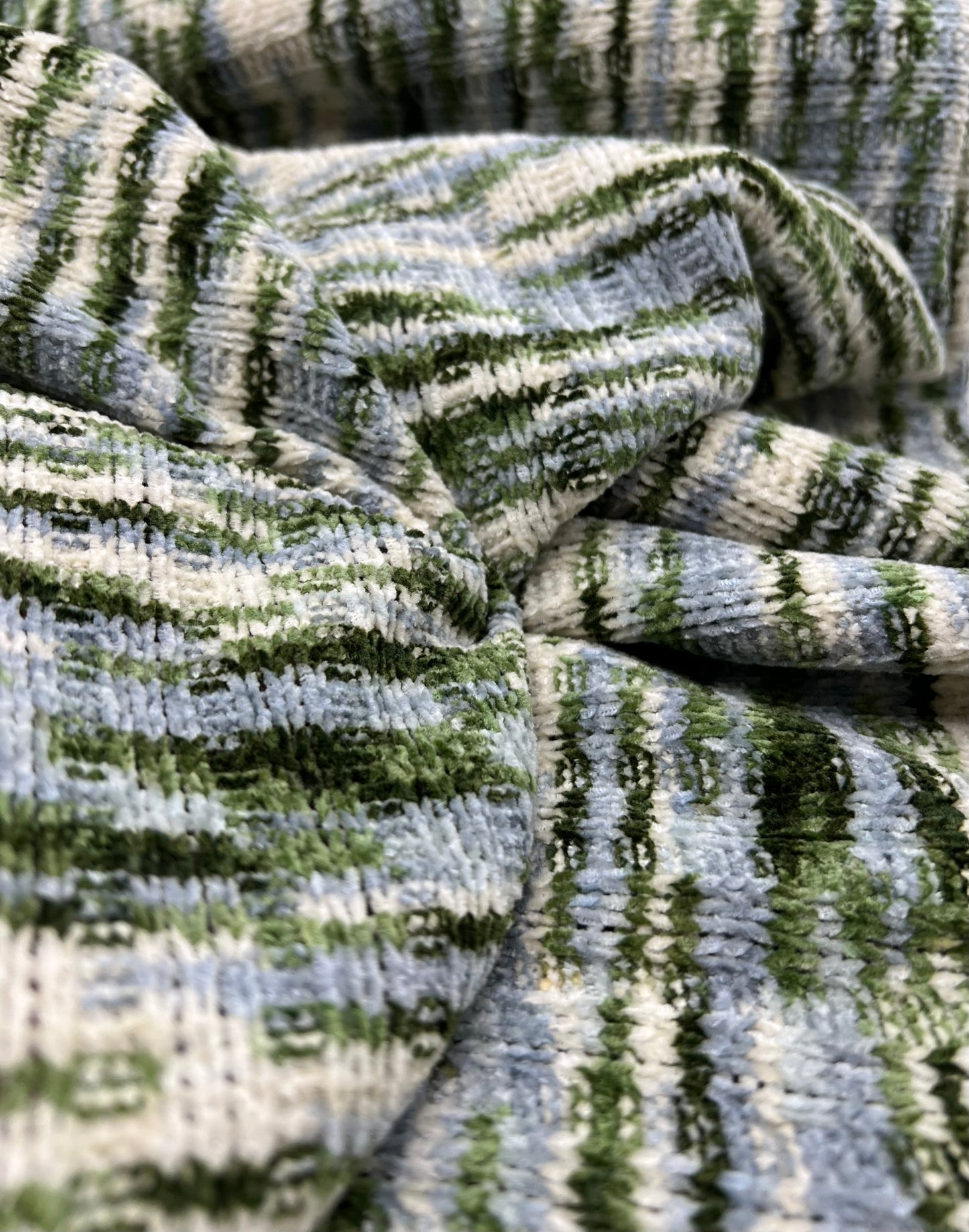 Green Chunky Cosy Knitted 260GSM 2 Way Stretch Fabric
