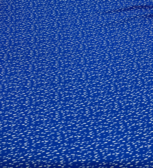 Blue White Print Lightweight Crepe Fabric 110GSM Non Stretch