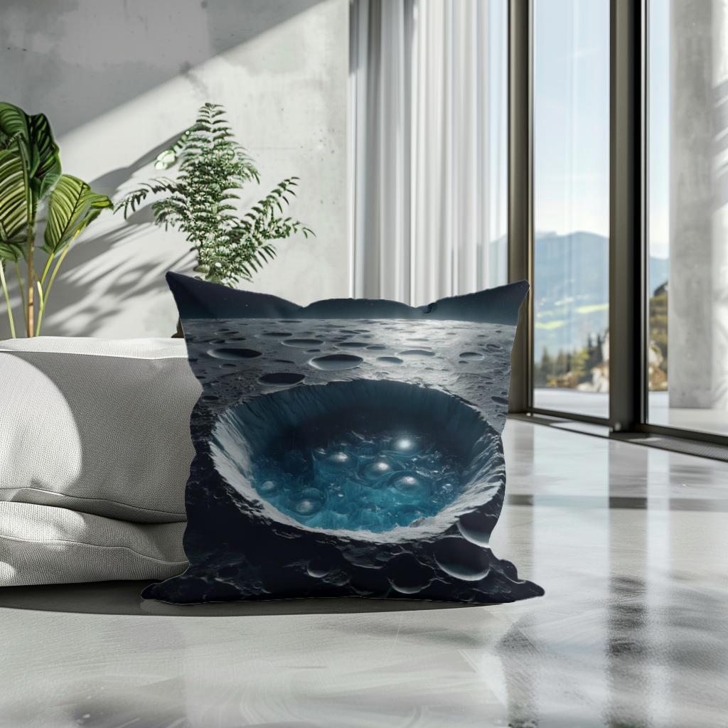 Mercury's Polar Ice Mystery Cotton Cushion