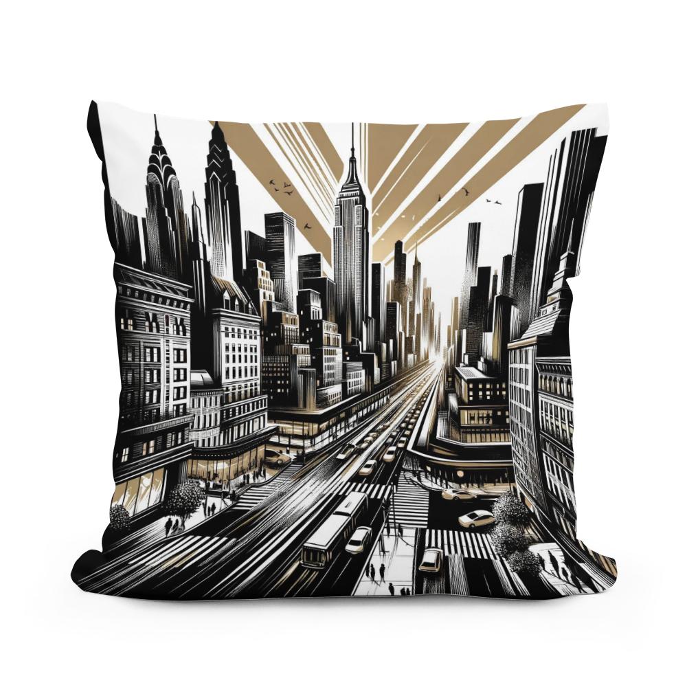 City Pulse: Urban Rhythms Cotton Cushion