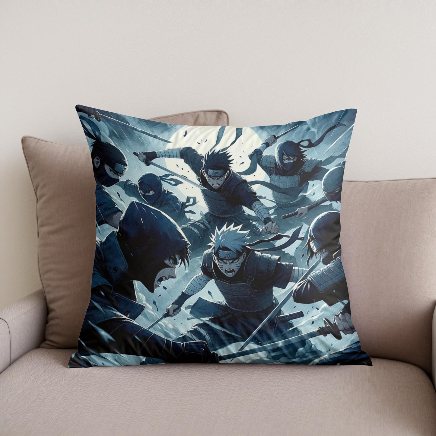 Midnight Ninja Showdown Cotton Cushion