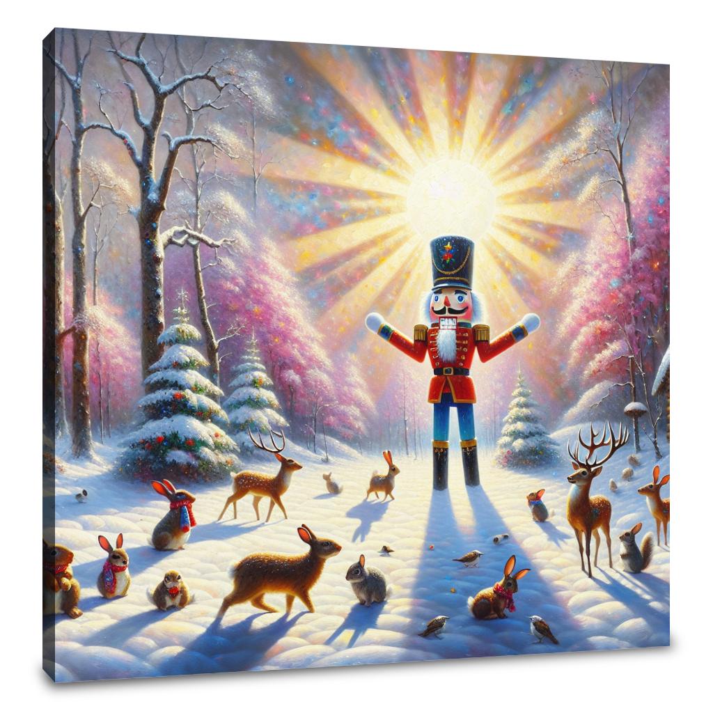 Nutcracker's Festive Woodland Canvas