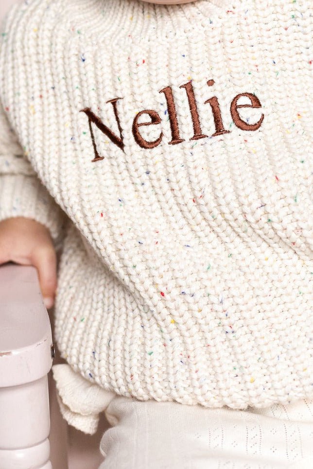 COZY Rainbow Speckle Chunky Sweater | Natural