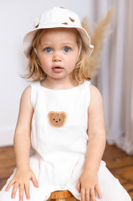 The Bear Set Hat & Romper White