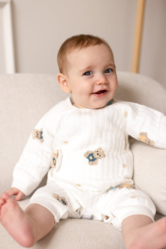 The Charming Bear Boucle Wrap Baby Grow Romper