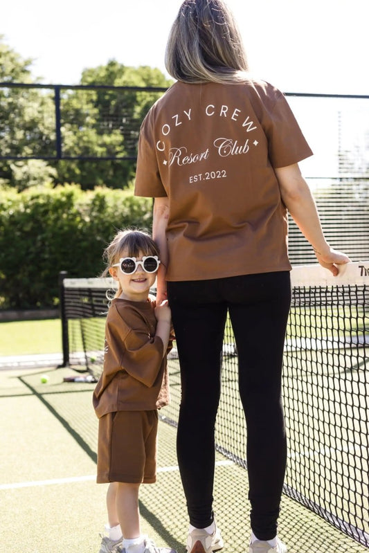 Adult Cozy Crew Resort Club Tee - Toffee