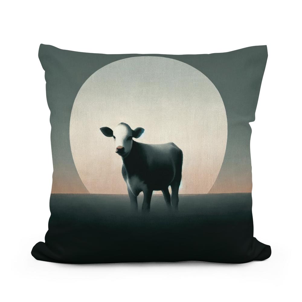 Minimalist Dusk Cow Cotton Cushion