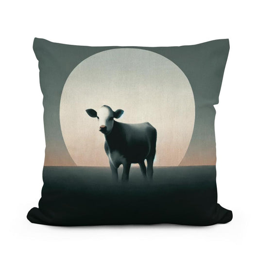 Minimalist Dusk Cow Cotton Cushion