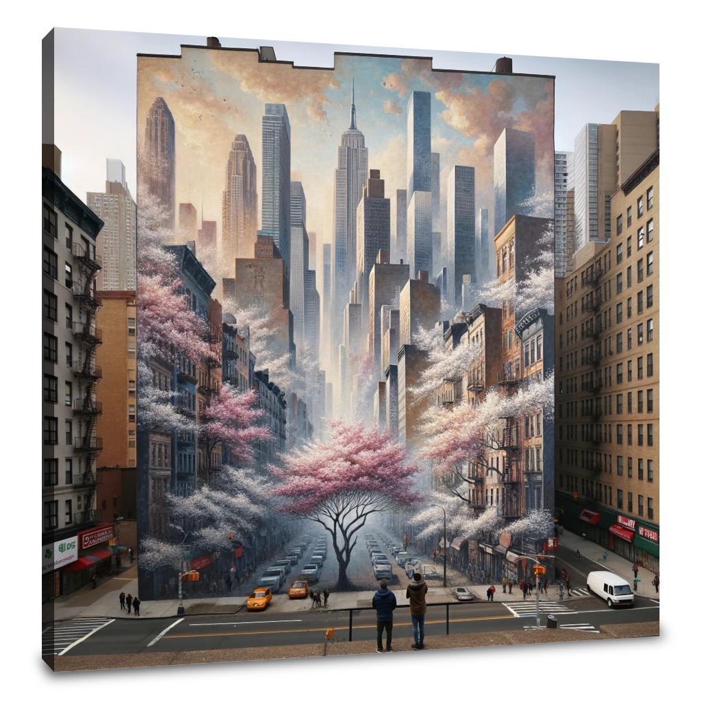 Skyline Blossoms Canvas