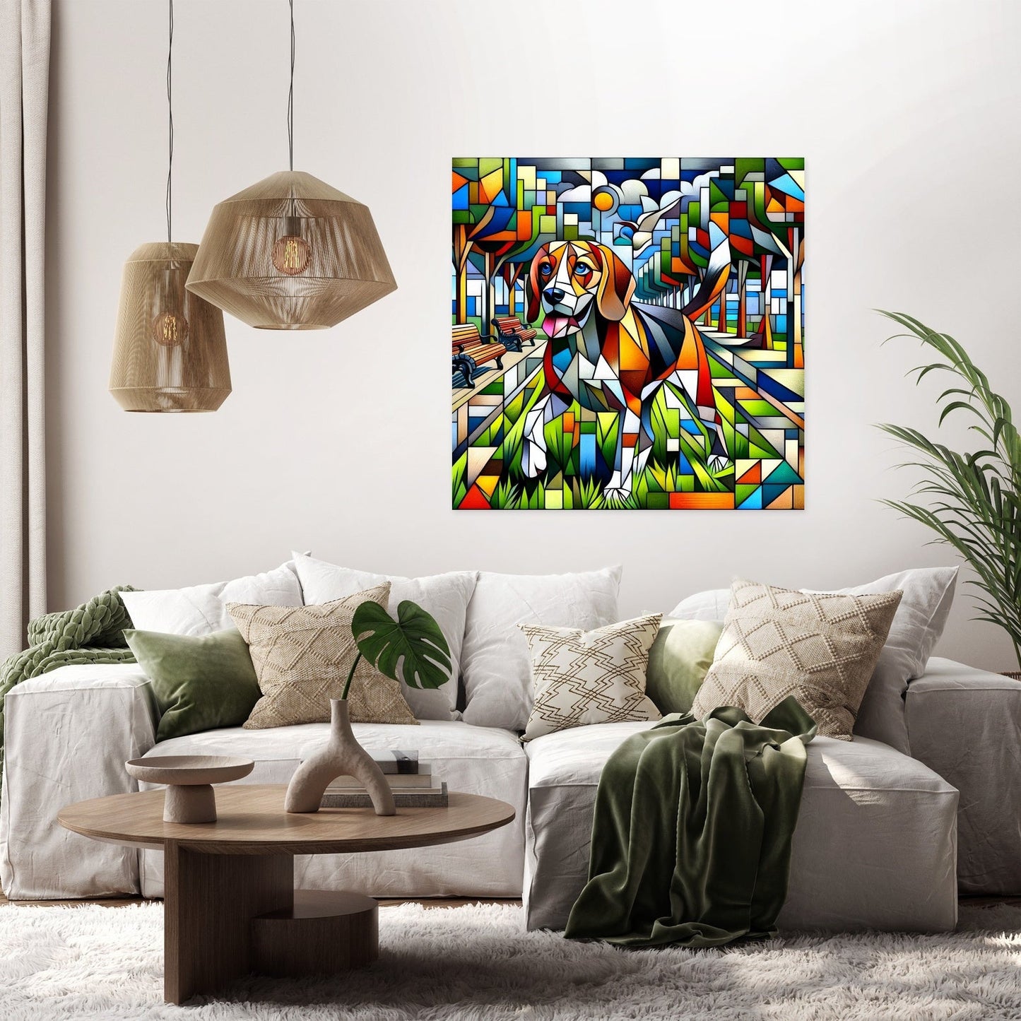 Cubist Canine Canvas