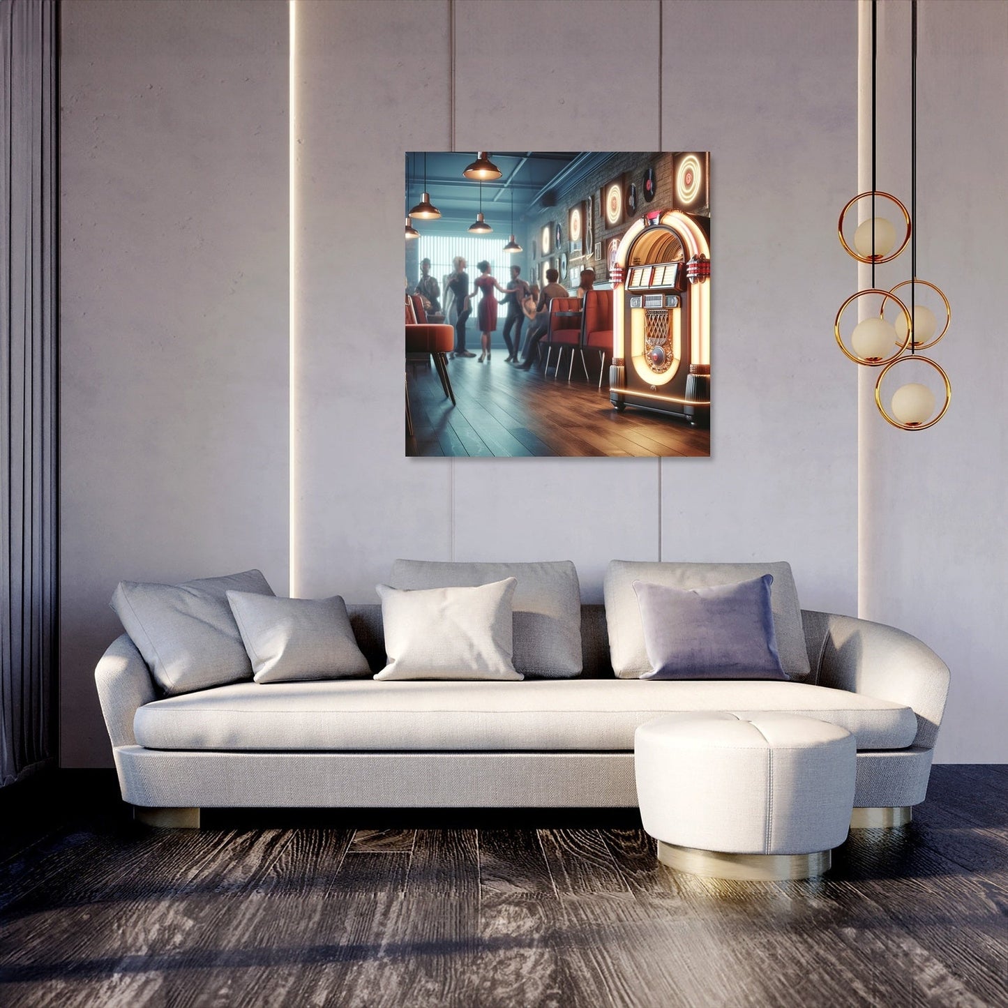 Retro Jukebox Lounge Canvas