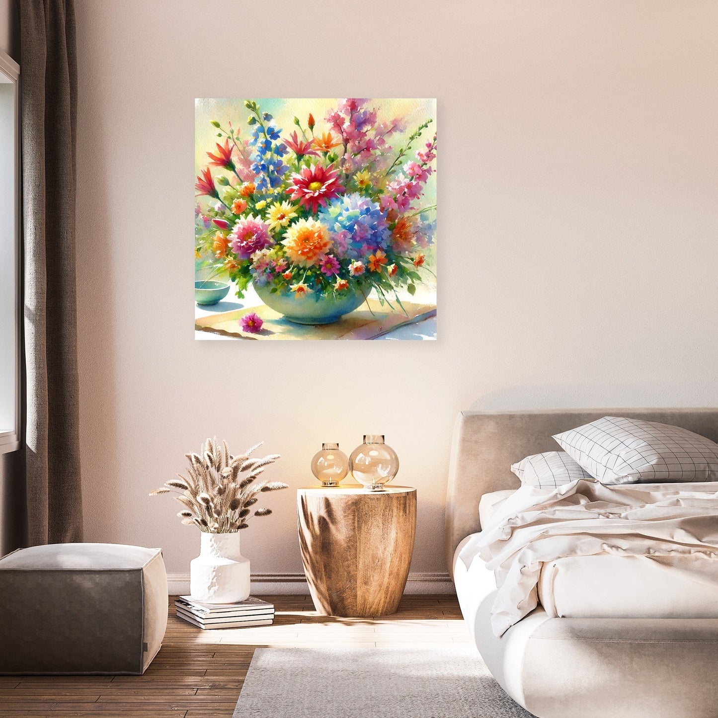 Vibrant Ikebana Canvas