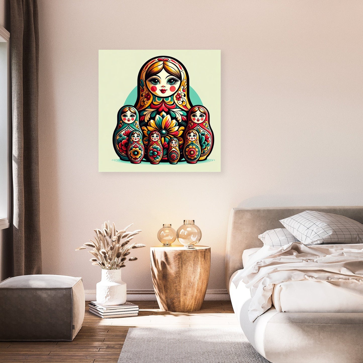 Vibrant Matryoshka Charm Canvas