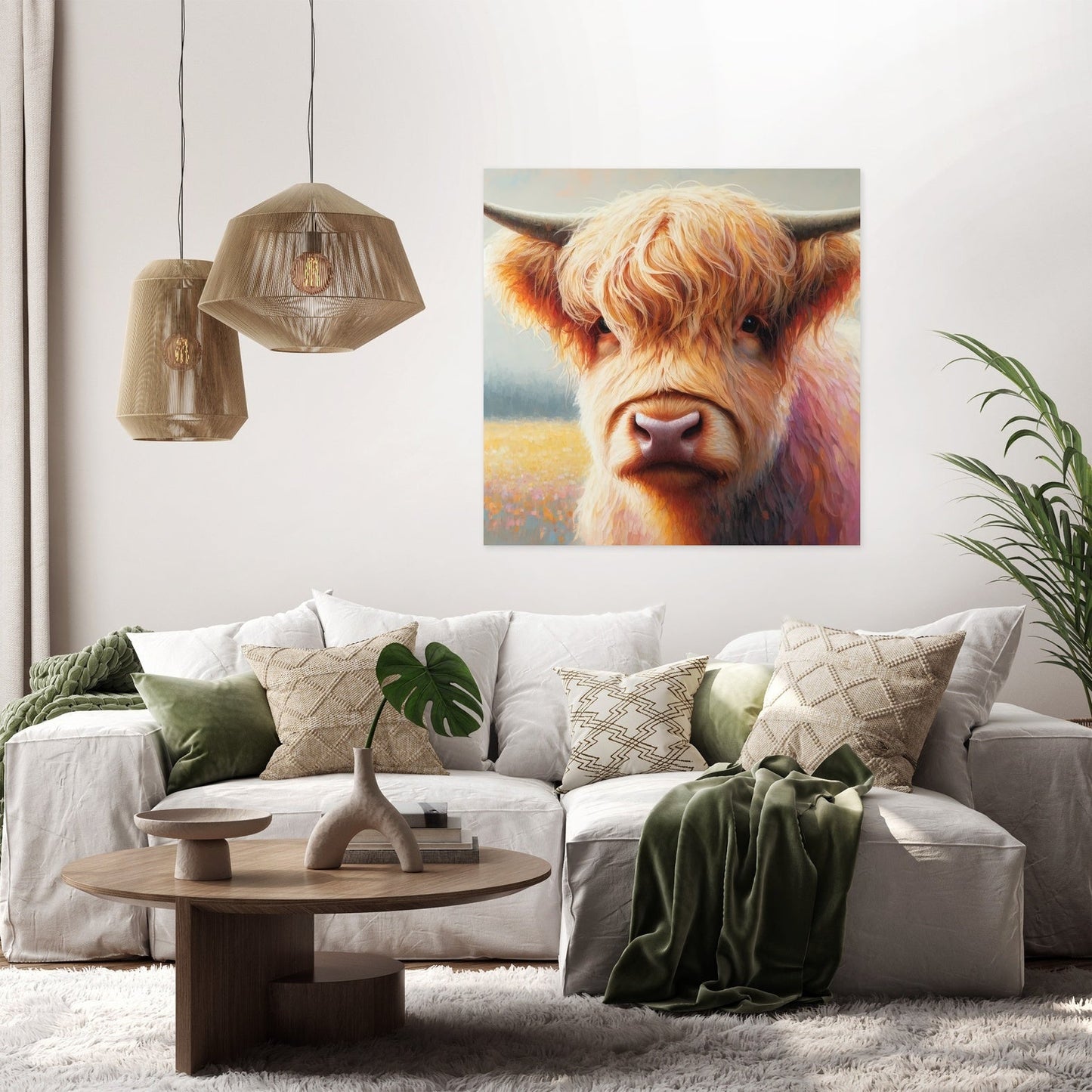Gentle Highland Cow Gaze Canvas