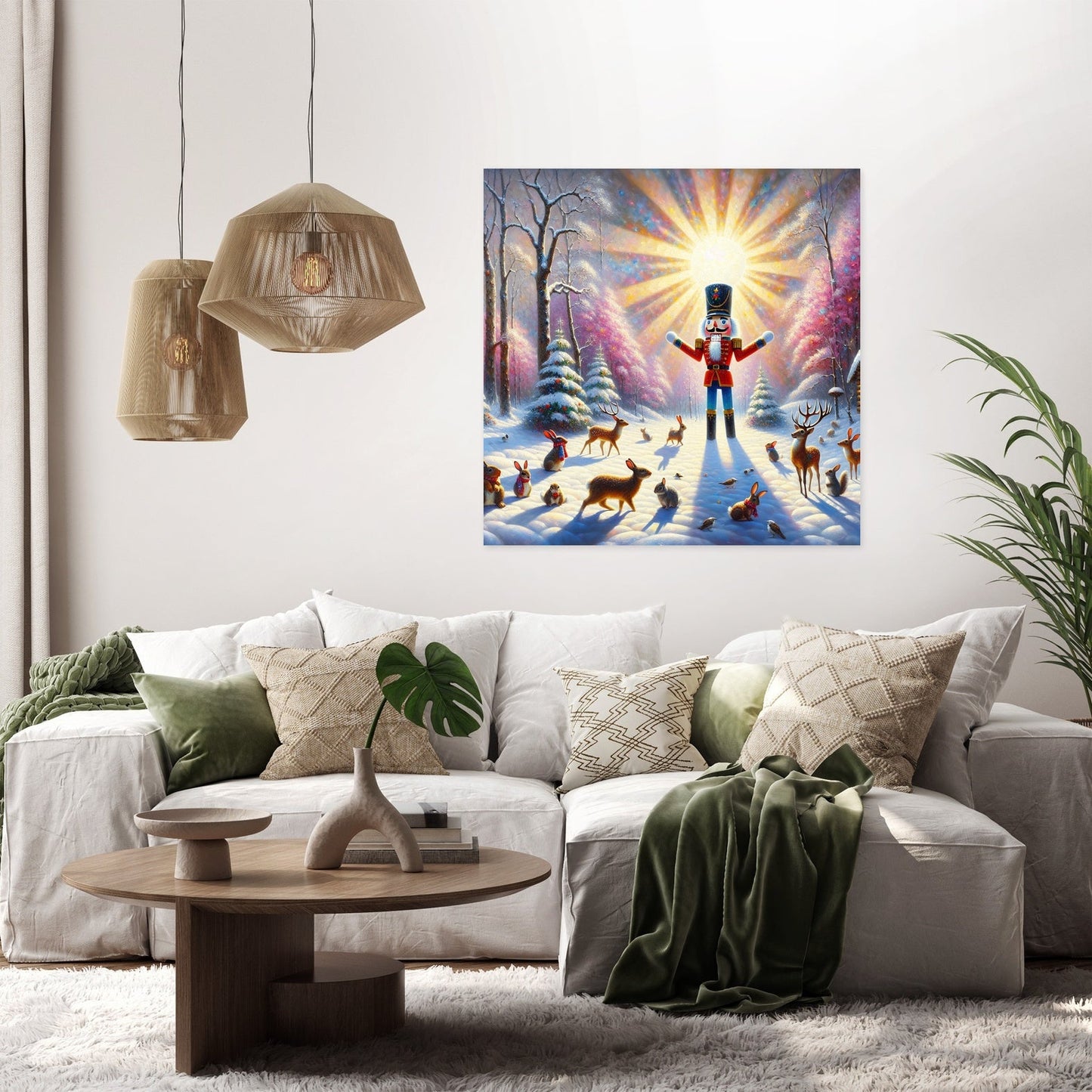 Nutcracker's Festive Woodland Canvas