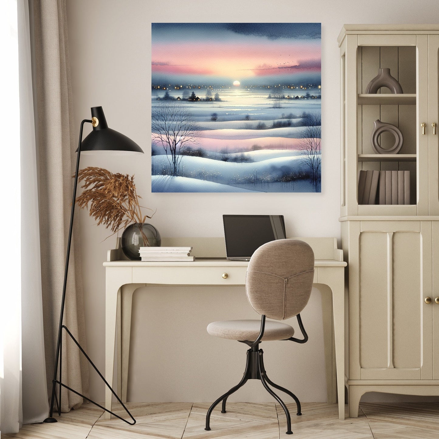 Winter Sunset Serenity Canvas