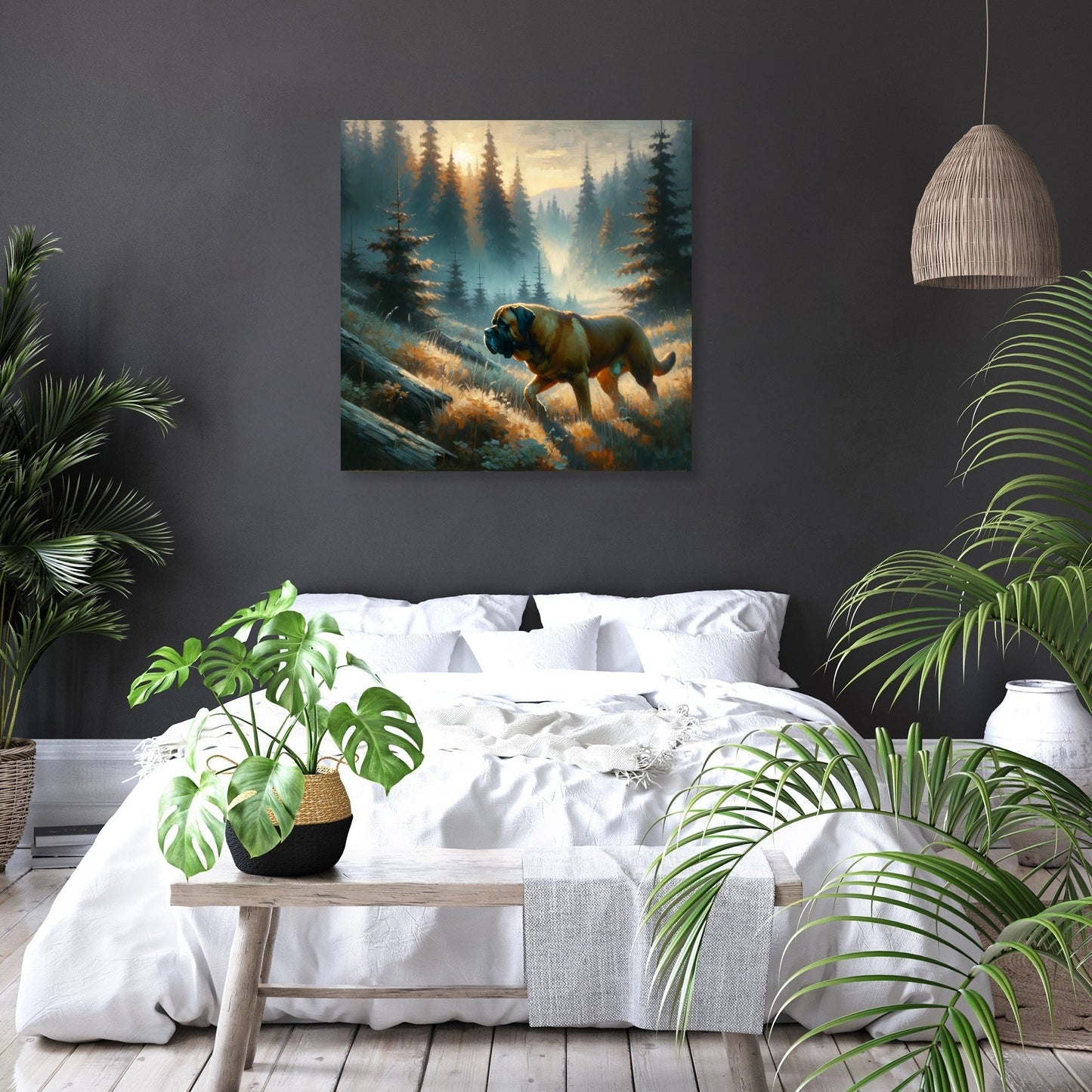 Misty Wilderness Explorer Bullmastiff Canvas