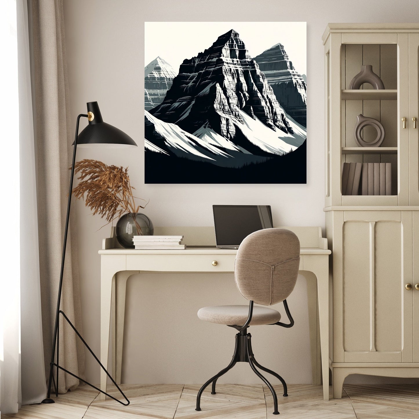 Rockies Modernist Monochrome Canvas